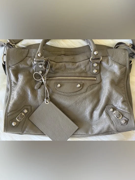 BALENCIAGA CITY BAG GRAY GREY BAG S/S 2016 w/MIRROR SILVER HARDWARE - Picture 12 of 13